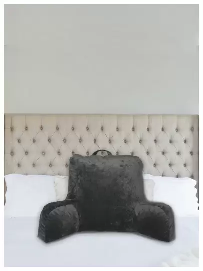 1 pieza Cojín Gris Oxford Respaldo de Tacto Suave para Relajación / Descanso y Lectura  Uso en Cama o Sofá,  Funda Extraíble Almohada Lavable