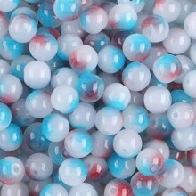 8mm玻璃仿翡翠珠子漸變雙色圓珠手工DIY手鍊項鍊珠子珠材 - 8mm 圓珠 - 查看 27