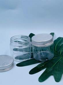 2pcs 50ml Transparent Empty Cosmetic Packaging Jar Cream Container For Storage, Moisturizer, Lotion, Samples, Spice - Silver - View 4