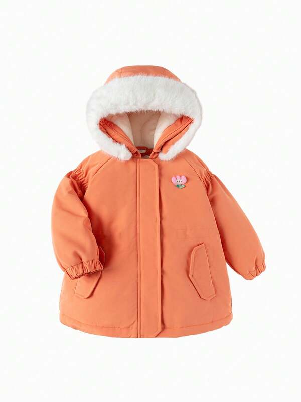 Balabala Słodki, pogrubiony, ocieplany płaszcz dla młodej dziewczyny