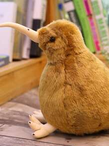 1入組毛絨奇異鳥填充動物玩具軟枕,可愛治癒,紐西蘭啟發生日和節慶禮物 - 棕色 - 查看 1