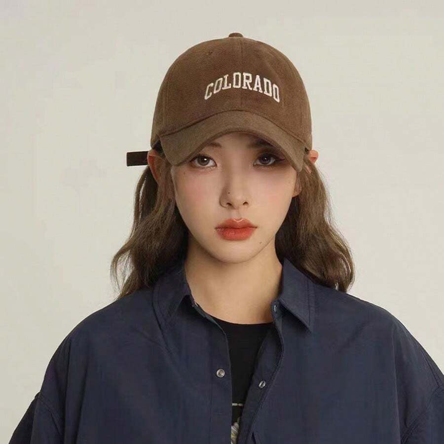 1pc Embroidered Casual Baseball Cap Suitable For Daily Use - Brown - View 1