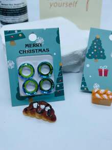 1card 圓形玻璃珠 Diy 珠寶製作套件,包括假日主題包裝 - 薄荷綠 - 查看 3