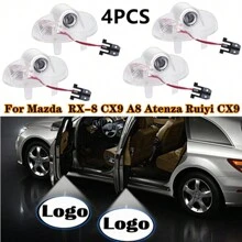 4入組車門迎賓燈標誌影子幽靈進入步驟投影器禮貌燈,適用於 Rx-8 Cx9 A8 Atenza Ruiyi Cx9 車型,車輛款式美化 - 投影燈 - 查看 1