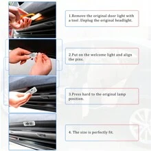 4入組車門迎賓燈標誌影子幽靈進入步驟投影器禮貌燈,適用於 Rx-8 Cx9 A8 Atenza Ruiyi Cx9 車型,車輛款式美化 - 投影燈 - 查看 9
