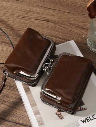 女士钱包 短款 PU 皮革 S 拉链和搭扣 多功能 大容量包 零钱卡夹 轻便 时尚 现代商务 拉链信用卡 商务休闲 教师节 教师礼物 周年纪念 生日礼物 女士 白领 腕带钱包 女士钱包 钱包 小钱包