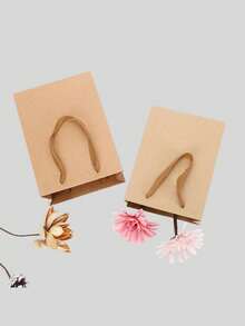 6个装加厚牛皮纸袋，广告购物礼品服装包装袋，可重复使用手提袋