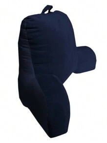 1 pieza Cojín Marino Respaldo de Tacto Suave para Relajación / Descanso y Lectura  Uso en Cama o Sofá,  Funda Extraíble Almohada Lavable - Azul Marino - Ver 3