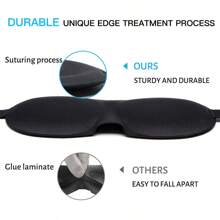 1 件 3D 睡眠面罩，记忆泡沫眼罩，适合睡眠、旅行、遮光旅行休息用品旅行用品睡眠帮助度假配件假日舒适睡眠器适合旅行露营办公室配件旅行飞机 - 黑色 - 查看 8