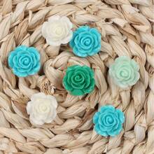 30 件玫瑰花圖釘花朵圖釘可愛裝飾圖釘彩色小花圖釘適合照片牆、特色牆、白板、板、地圖、公告板、辦公室或家庭 - 綠色 - 查看 5