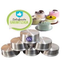 Set de 6 Moldes de 10cm para Mini Pastel o Chocoflan Individual de Aluminio - Gris - Ver 2
