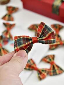 10入組聖誕節彩帶、鈴鐺和布製掛飾,適用於樹裝飾,購物中心裝飾小鈴鐺掛飾 - 紅綠色 - 查看 6