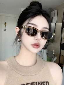 1入女士太陽眼鏡,街拍眼鏡,時尚男士開車太陽眼鏡,具有紫外線和防曬保護 - 橄欖綠 - 查看 3