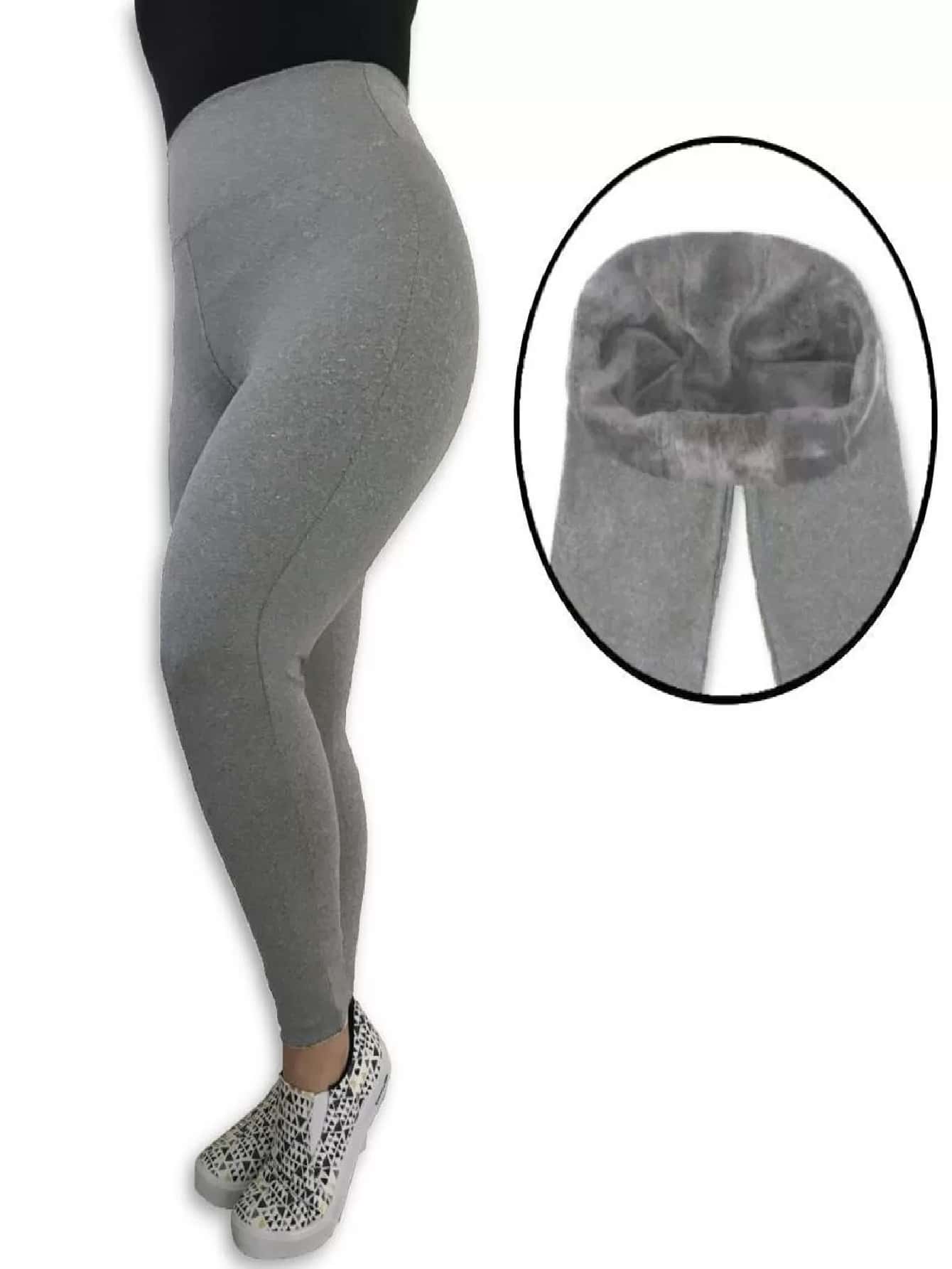 Plus Size Sports Leggings & Pants - Grey - View 1
