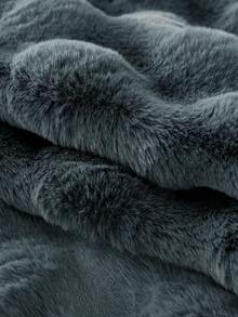 1入實色毛絨沙發墊,兔子風格蓬鬆寵物友好家具保護套,客廳裝飾 - 深灰色 - 查看 8