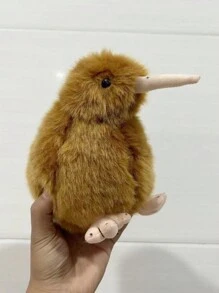 1入組毛絨奇異鳥填充動物玩具軟枕,可愛治癒,紐西蘭啟發生日和節慶禮物 - 棕色 - 查看 3