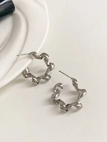 A Set Of 3 Pairs Of Earrings And Earrings - Silver - View 4