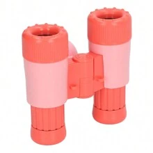 1套戶外探險兒童望遠鏡,高倍率,小巧便攜,可分離,附卡通口哨玩具,紅色,適合兒童戶外遊戲