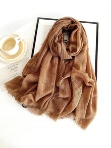 1條女士純色假銀鼠絨冬季圍巾,適用於辦公室和日常生活 - 駝色 - 查看 3