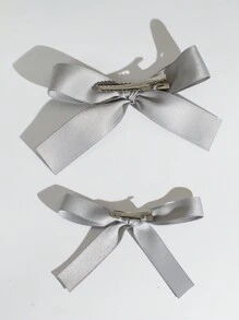 4入組芭蕾風格女士純色蝴蝶結髮夾,可愛女孩尾巴髮夾,日常造型配件,時尚俏皮,適合日常搭配