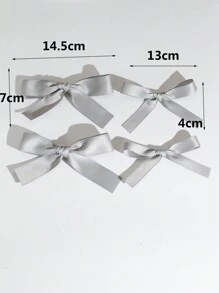 4入組芭蕾風格女士純色蝴蝶結髮夾,可愛女孩尾巴髮夾,日常造型配件,時尚俏皮,適合日常搭配