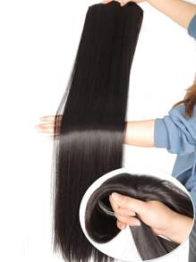 Black-Brown Extra Long Straight Hair Extensions, 20-40 Inch 5 Clips Synthetic Hair Extension Heat Resistant Fake Hairpiece For Women Chinese New Year,Music Festivals, Parties, Cosplay, Holidays And Daily Use