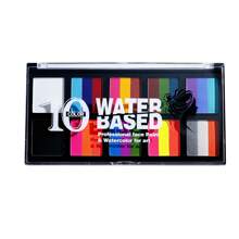Paleta De Maquillaje De Barra Arcoíris Soluble En Agua, Pintura Corporal De 10 Colores, Para Cara, Cuerpo, Festival Y Puesta En Escena, 1 Ud. - Multicolor - Ver 2