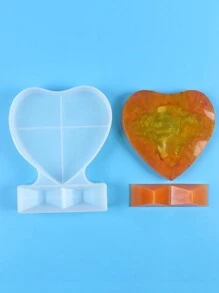 1pc Valentine's Day Photo Frame Resin Mold, Heart Shaped Epoxy Resin Mold, Suitable For DIY Home Desktop Decor Craft Making - White - View 10