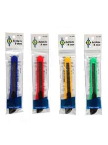 Estilete Simples Colorido 9mm (Lamina Estreita) UNIDADE (Brasfort, Perkon ou Hammer) - Multicolorido - Visão 2