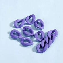 5pcs/pack Multicolor Oval Frosted Acrylic Chain Links For Connecting And Diy Jewelry Making Materials - Type B acrylic broken chain - View 7