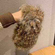 女性兔毛頭帶,復古寬緣毛絨帽,保持溫暖時尚,適用於男女,適用於冬季