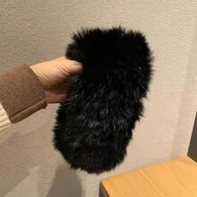 女性兔毛頭帶,復古寬緣毛絨帽,保持溫暖時尚,適用於男女,適用於冬季