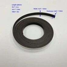 Tự dính Từ tính Ruy băng Cuộn , DIY Cửa sổ Màn Từ tính Dải , Quảng cáo & Giảng bài Từ tính Dải , 12mm Chiều rộng - màu đen - Xem 6