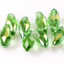 50入組/套鍍層掉落形玻璃水晶珠,帶水平孔,多色多角剔透珠子,適用於手鍊和項鍊diy,尺寸包括5x7mm 6x12mm 8x13mm - 彩色 - 查看 49