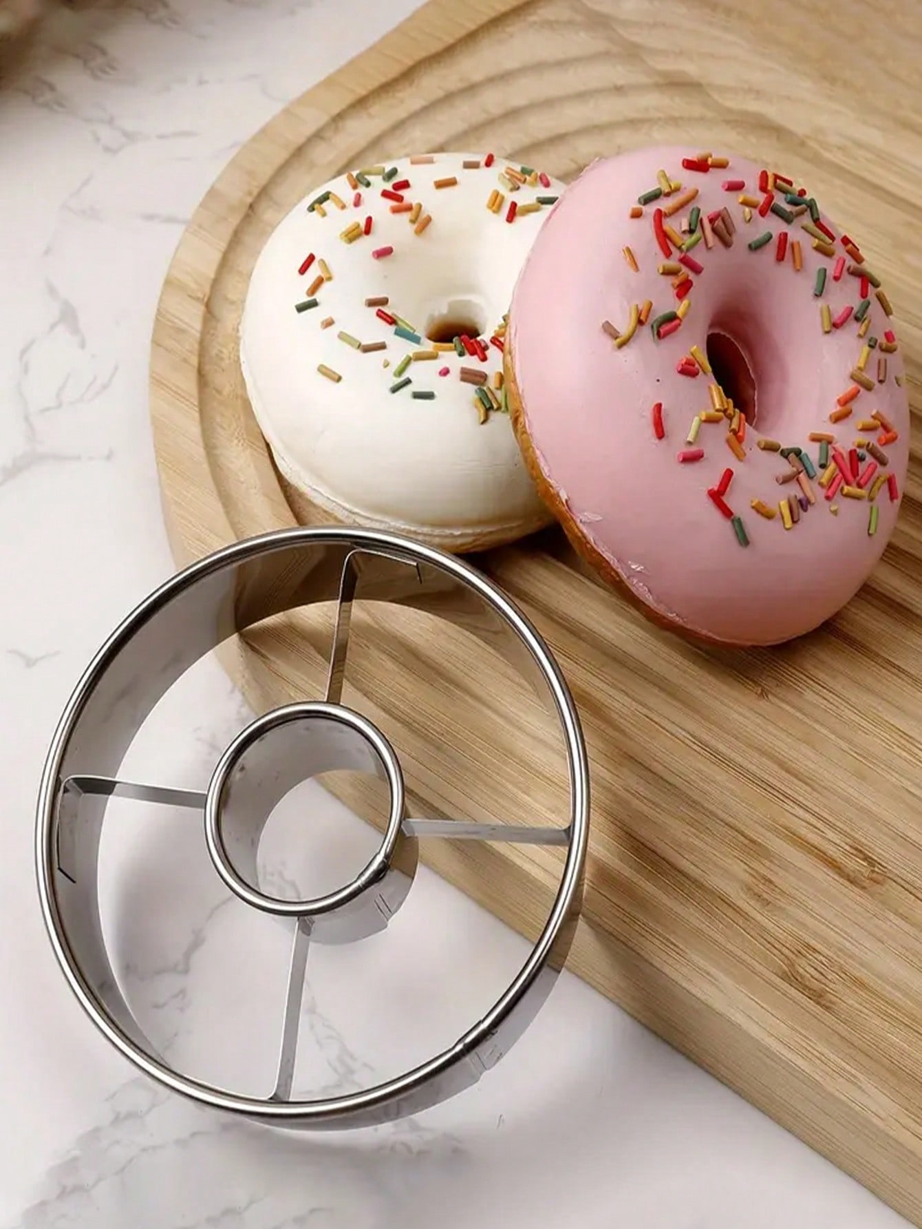 قالب دونات ستانلس ستيل صلب 1قطعة - مثالي للدونات ا...