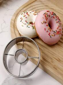 1入組耐用不銹鋼甜甜圈模具-完美適用於自製甜甜圈、餅乾和蛋糕甜甜圈diy烘焙工具、廚房小工具 - 銀色 - 查看 7
