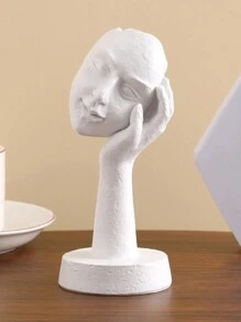 1 件樹脂北歐風格抽象藝術面具雕像適合家居或酒吧裝飾 - 白色 - 查看 1