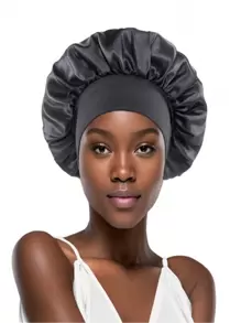 1 件純色寬邊彈性成人睡帽,男女通用時尚護髮美容浴帽,化療帽