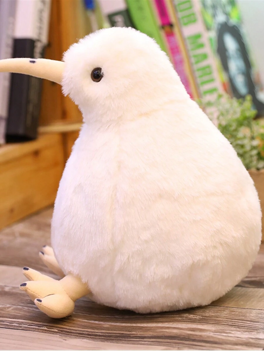 1只凱亞鳥毛絨玩具,填充的凱奇動物娃娃,超級柔軟的枕頭,可愛的新西蘭寵物生日禮物或節日禮物 - 白色 - 查看 1