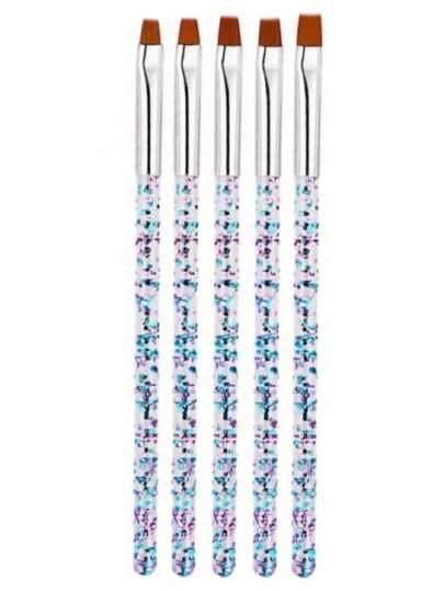 5pz Pincel piedritas para Gel de Construcción para Uñas, colores mixtos