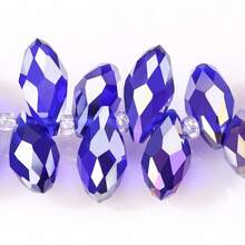 50入組/套鍍層掉落形玻璃水晶珠,帶水平孔,多色多角剔透珠子,適用於手鍊和項鍊diy,尺寸包括5x7mm 6x12mm 8x13mm - 彩色 - 查看 48