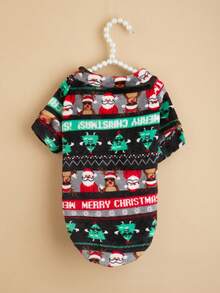 1 件男女通用冬季保暖聖誕寵物運動衫適合貓狗 - 彩色 - 查看 3