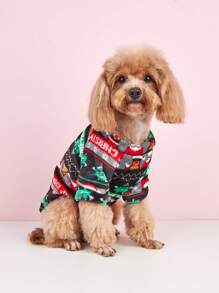 1 件男女通用冬季保暖聖誕寵物運動衫適合貓狗 - 彩色 - 查看 1