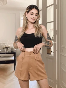 Women Shorts - 摩卡棕 - 查看 1