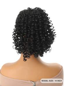 Drawstring Ponytail Afro Kinky Curly Ponytail For 14 Inch Synthetic Hairpieces Clip In Jerry Curls Afro Puff Ponytail Extensions Black - Black - View 2