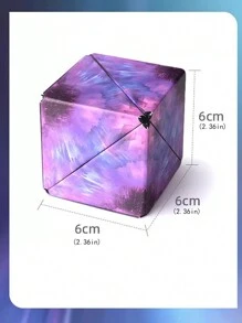 1 Pieza 3d Geométrico Cubo De Rompecabezas Magnético Para La Liberación De Estrés - Rojo - Ver 3