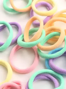 50pcs Jar Packed Women's Basic High Elasticity Hair Ties For Ponytail Casual,Dopamine,Woman Head Accessories, Woman Hair Accessories Ponytail Holders Hair Elastics Hair Rubber Bands Scrunchies Hair Rope
