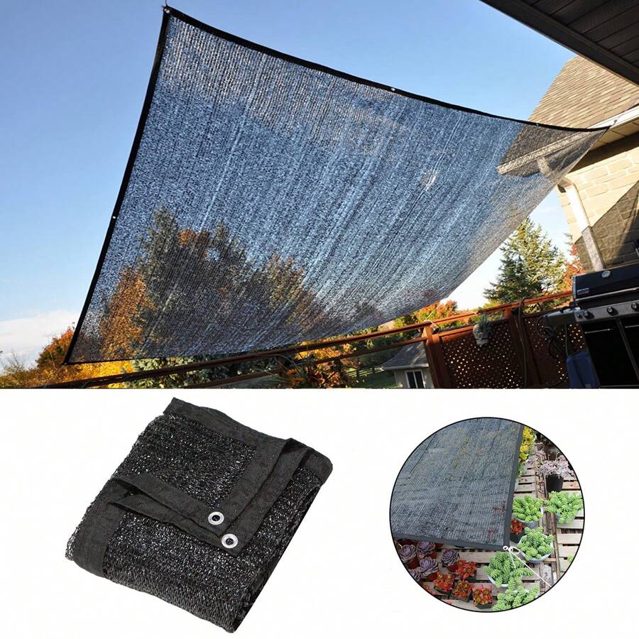 1pc LOVE STORY 2/3/3.6/5/6m 55% Sun Shade Cloth Mesh Tarp With Grommets For Pergola Outdoor Patio Plant Gardens Greenhouse, Black - Black - View 1