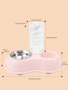 Pink Stainless Steel Pet Bowl Set - Pink - View 1