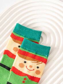 5對兒童聖誕節禮物時尚中筒襪,適用於男孩和女孩 - 彩色 - 查看 7